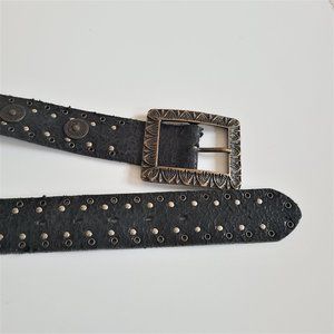 Berge dark green leather belt made in Italy.